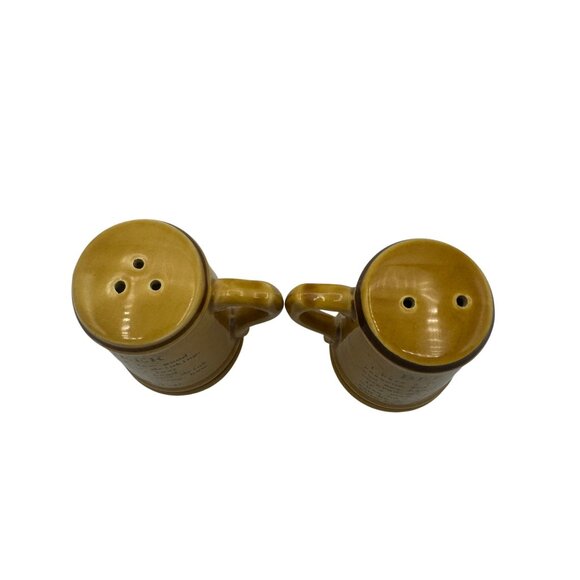 Vintage Ceramic Beer Mug Salt & Pepper Shakers With Humor Text - Picture 2 of 6